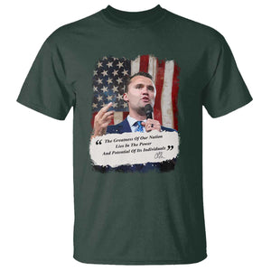 Patriotic Charlie Kirk Legacy T Shirt The Greatness of America Power of the People TS02 Dark Forest Green Print Your Wear