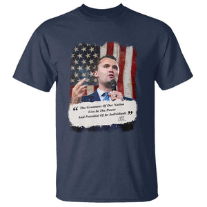 Patriotic Charlie Kirk Legacy T Shirt The Greatness of America Power of the People TS02 Navy Print Your Wear