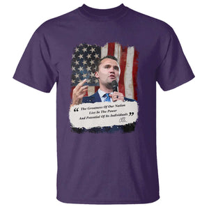 Patriotic Charlie Kirk Legacy T Shirt The Greatness of America Power of the People TS02 Purple Print Your Wear