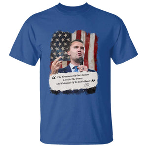 Patriotic Charlie Kirk Legacy T Shirt The Greatness of America Power of the People TS02 Royal Blue Print Your Wear
