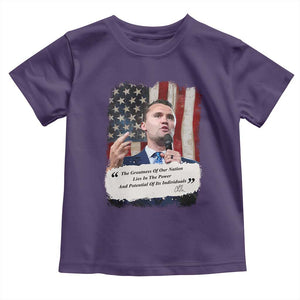 Patriotic Charlie Kirk Legacy Toddler T Shirt The Greatness of America Power of the People TS02 Purple Print Your Wear