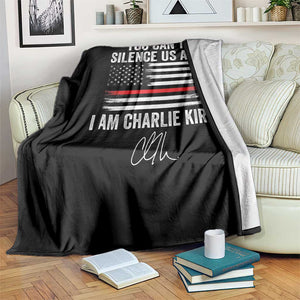 I Am Charlie Kirk Throw Blanket You Cant Silence Us All Patriotic American Flag TS02 Print Your Wear