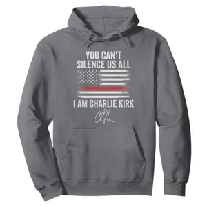 I Am Charlie Kirk Hoodie You Cant Silence Us All Patriotic American Flag TS02 Charcoal Print Your Wear