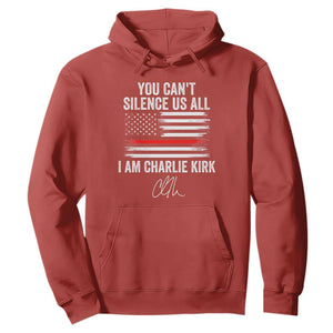 I Am Charlie Kirk Hoodie You Cant Silence Us All Patriotic American Flag TS02 Red Print Your Wear