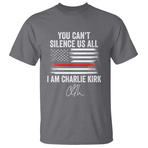 I Am Charlie Kirk T Shirt You Cant Silence Us All Patriotic American Flag TS02 Charcoal Print Your Wear