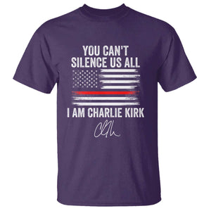 I Am Charlie Kirk T Shirt You Cant Silence Us All Patriotic American Flag TS02 Purple Print Your Wear