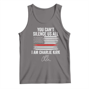I Am Charlie Kirk Tank Top You Cant Silence Us All Patriotic American Flag TS02 Deep Heather Print Your Wear