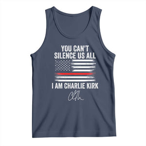I Am Charlie Kirk Tank Top You Cant Silence Us All Patriotic American Flag TS02 Navy Print Your Wear