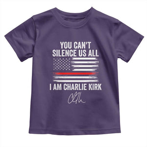 I Am Charlie Kirk Toddler T Shirt You Cant Silence Us All Patriotic American Flag TS02 Purple Print Your Wear