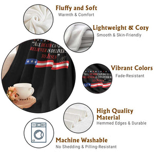 Patriotic Christian Faith Throw Blanket All Death Can Do Is Deliver Him to Jesus TS02 Print Your Wear