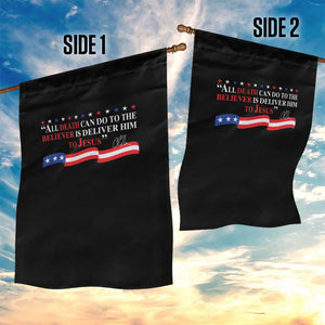 Patriotic Christian Faith Garden Flag All Death Can Do Is Deliver Him to Jesus TS02 Print Your Wear