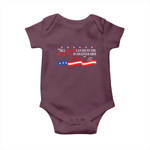 Patriotic Christian Faith Baby Onesie All Death Can Do Is Deliver Him to Jesus TS02 Maroon Print Your Wear