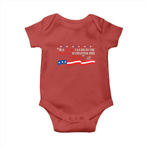 Patriotic Christian Faith Baby Onesie All Death Can Do Is Deliver Him to Jesus TS02 Red Print Your Wear