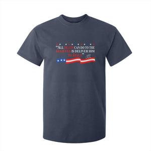 Patriotic Christian Faith T Shirt For Kid All Death Can Do Is Deliver Him to Jesus TS02 Navy Print Your Wear