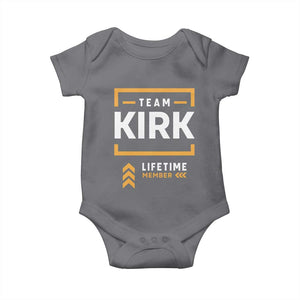 Team Kirk Lifetime Member Baby Onesie American True Patriot Support TS02 Charcoal Print Your Wear