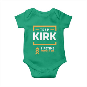 Team Kirk Lifetime Member Baby Onesie American True Patriot Support TS02 Irish Green Print Your Wear