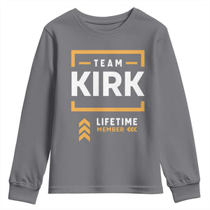 Team Kirk Lifetime Member Youth Sweatshirt American True Patriot Support TS02 Charcoal Print Your Wear