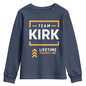 Team Kirk Lifetime Member Youth Sweatshirt American True Patriot Support TS02 Navy Print Your Wear