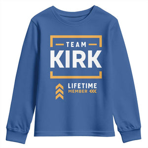 Team Kirk Lifetime Member Youth Sweatshirt American True Patriot Support TS02 Royal Blue Print Your Wear