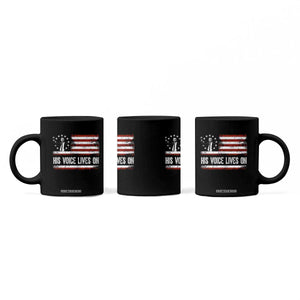 Charlie Kirk Memorial Coffee Mug His Voice Lives On Vintage Patriotic American Flag TS02 Print Your Wear
