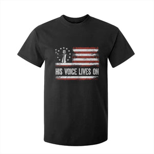 Charlie Kirk Memorial T Shirt For Kid His Voice Lives On Vintage Patriotic American Flag TS02 Black Print Your Wear
