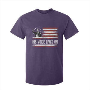 Charlie Kirk Memorial T Shirt For Kid His Voice Lives On Vintage Patriotic American Flag TS02 Purple Print Your Wear