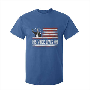 Charlie Kirk Memorial T Shirt For Kid His Voice Lives On Vintage Patriotic American Flag TS02 Royal Blue Print Your Wear