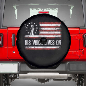Charlie Kirk Memorial Spare Tire Cover His Voice Lives On Vintage Patriotic American Flag TS02 Black Print Your Wear