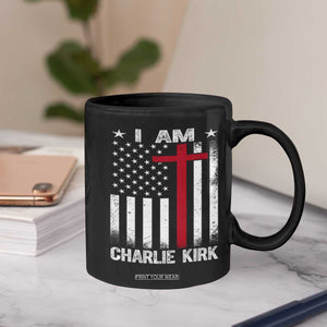 I Am Charlie Kirk Coffee Mug Christian Cross Faith American Falg TS02 Print Your Wear