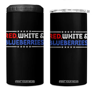 Red White and Blueberries 4 in 1 Can Cooler Tumbler Patriotic Tribute Memorial TS02 One Size: 16 oz Black Print Your Wear