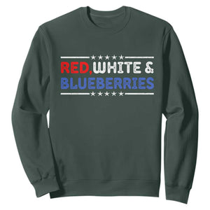 Red White and Blueberries Sweatshirt Patriotic Tribute Memorial TS02 Dark Forest Green Print Your Wear