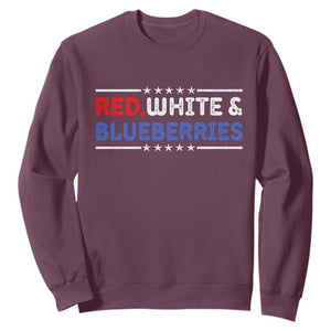 Red White and Blueberries Sweatshirt Patriotic Tribute Memorial TS02 Maroon Print Your Wear