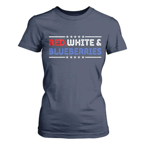 Red White and Blueberries T Shirt For Women Patriotic Tribute Memorial TS02 Navy Print Your Wear