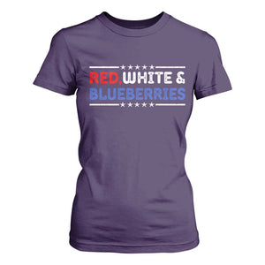 Red White and Blueberries T Shirt For Women Patriotic Tribute Memorial TS02 Purple Print Your Wear