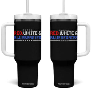 Red White and Blueberries Tumbler With Handle Patriotic Tribute Memorial TS02 One Size: 40 oz Black Print Your Wear