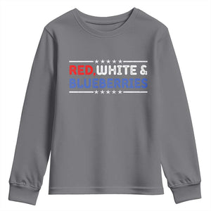 Red White and Blueberries Youth Sweatshirt Patriotic Tribute Memorial TS02 Charcoal Print Your Wear