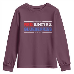 Red White and Blueberries Youth Sweatshirt Patriotic Tribute Memorial TS02 Maroon Print Your Wear