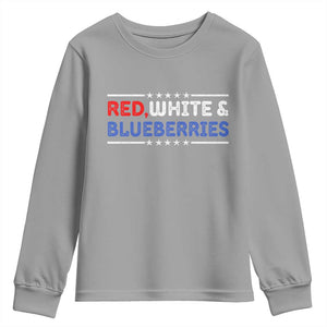 Red White and Blueberries Youth Sweatshirt Patriotic Tribute Memorial TS02 Sport Gray Print Your Wear