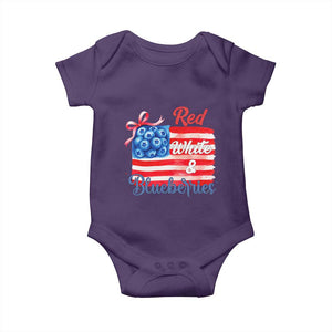 Red White and Blueberries Baby Onesie Patriotic Vintage American Flag Coquette Bow TS02 Purple Print Your Wear
