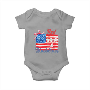 Red White and Blueberries Baby Onesie Patriotic Vintage American Flag Coquette Bow TS02 Sport Gray Print Your Wear