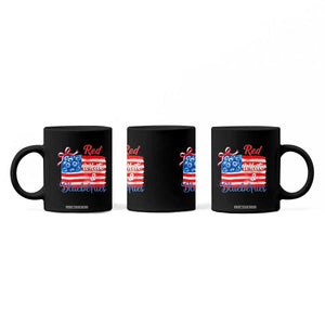 Red White and Blueberries Coffee Mug Patriotic Vintage American Flag Coquette Bow TS02 Print Your Wear