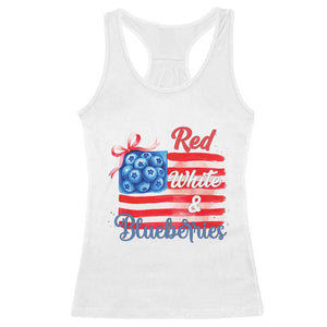 Red White and Blueberries Racerback Tank Top Patriotic Vintage American Flag Coquette Bow TS02 White Print Your Wear