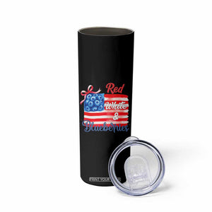 Red White and Blueberries Skinny Tumbler Patriotic Vintage American Flag Coquette Bow TS02 Print Your Wear