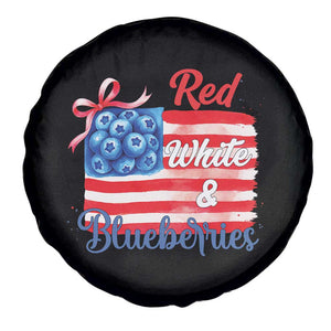 Red White and Blueberries Spare Tire Cover Patriotic Vintage American Flag Coquette Bow TS02 Print Your Wear