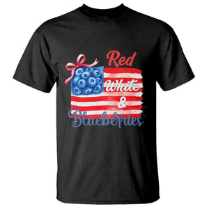 Red White and Blueberries T Shirt Patriotic Vintage American Flag Coquette Bow TS02 Black Print Your Wear