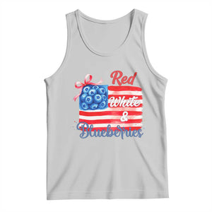 Red White and Blueberries Tank Top Patriotic Vintage American Flag Coquette Bow TS02 Ash Print Your Wear