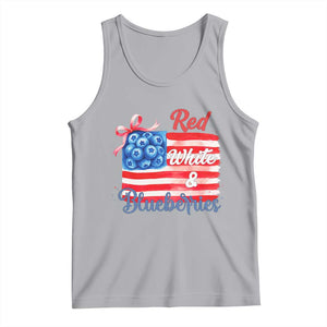 Red White and Blueberries Tank Top Patriotic Vintage American Flag Coquette Bow TS02 Athletic Heather Print Your Wear