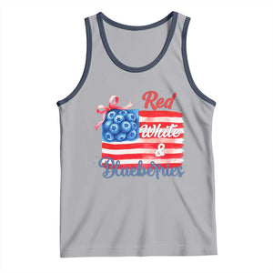 Red White and Blueberries Tank Top Patriotic Vintage American Flag Coquette Bow TS02 Athletic Heather Navy Print Your Wear
