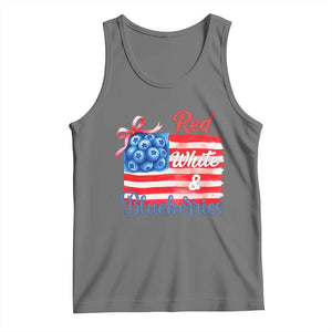 Red White and Blueberries Tank Top Patriotic Vintage American Flag Coquette Bow TS02 Black Heather Print Your Wear