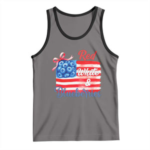 Red White and Blueberries Tank Top Patriotic Vintage American Flag Coquette Bow TS02 Deep Heather Black Print Your Wear